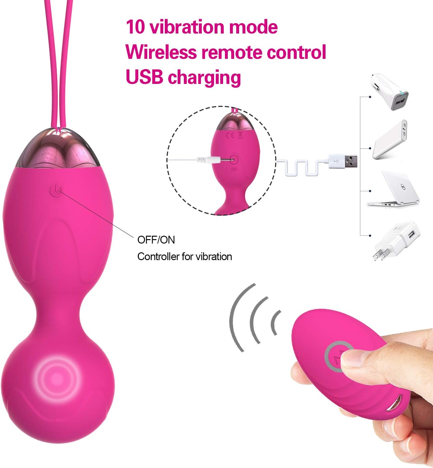 Kegel Ball Women Tightening Exercise:Yetrun Ben Wa Weight Balls with Remote for Bladder Control & Pelvic Floor Strengthening Professional Doctor Recommended Kegel Ball for Beginner and Advanced Pink: Health & Personal Care