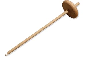 Happy Classy Drop Spindle Bottom Whorl Yarn Spinning Hand Carved 12" Length