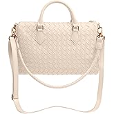 Woven Tote Bag for Women Purse Shoulder Handbags Crossbody Top Handle Hobo Bags Weave Vegan Leather Travel Lightweight Zipper
