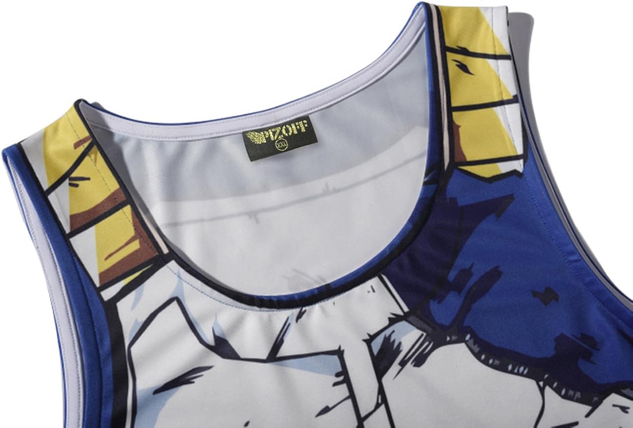 PIZOFF Unisex 3D Cartoon Print Work Out Compression Muscle Tank Top: Clothing