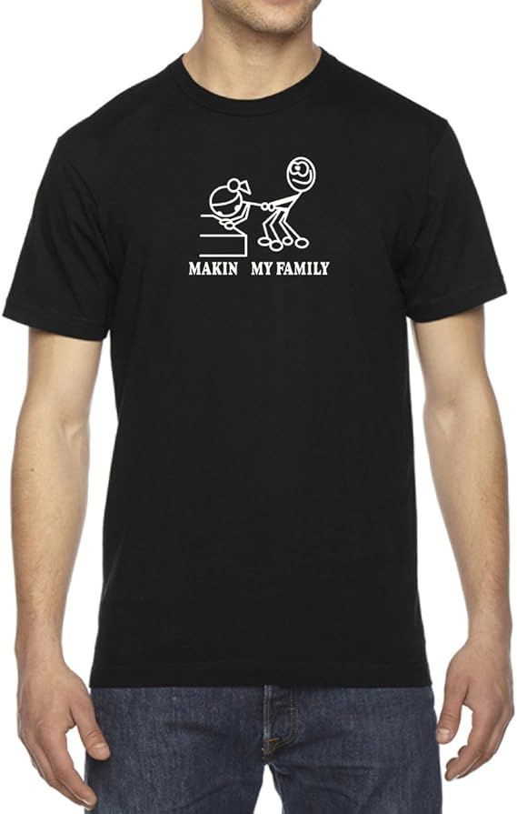 Men's Making my Family Parody Funny TShirt Large BLACK Amazon.sg