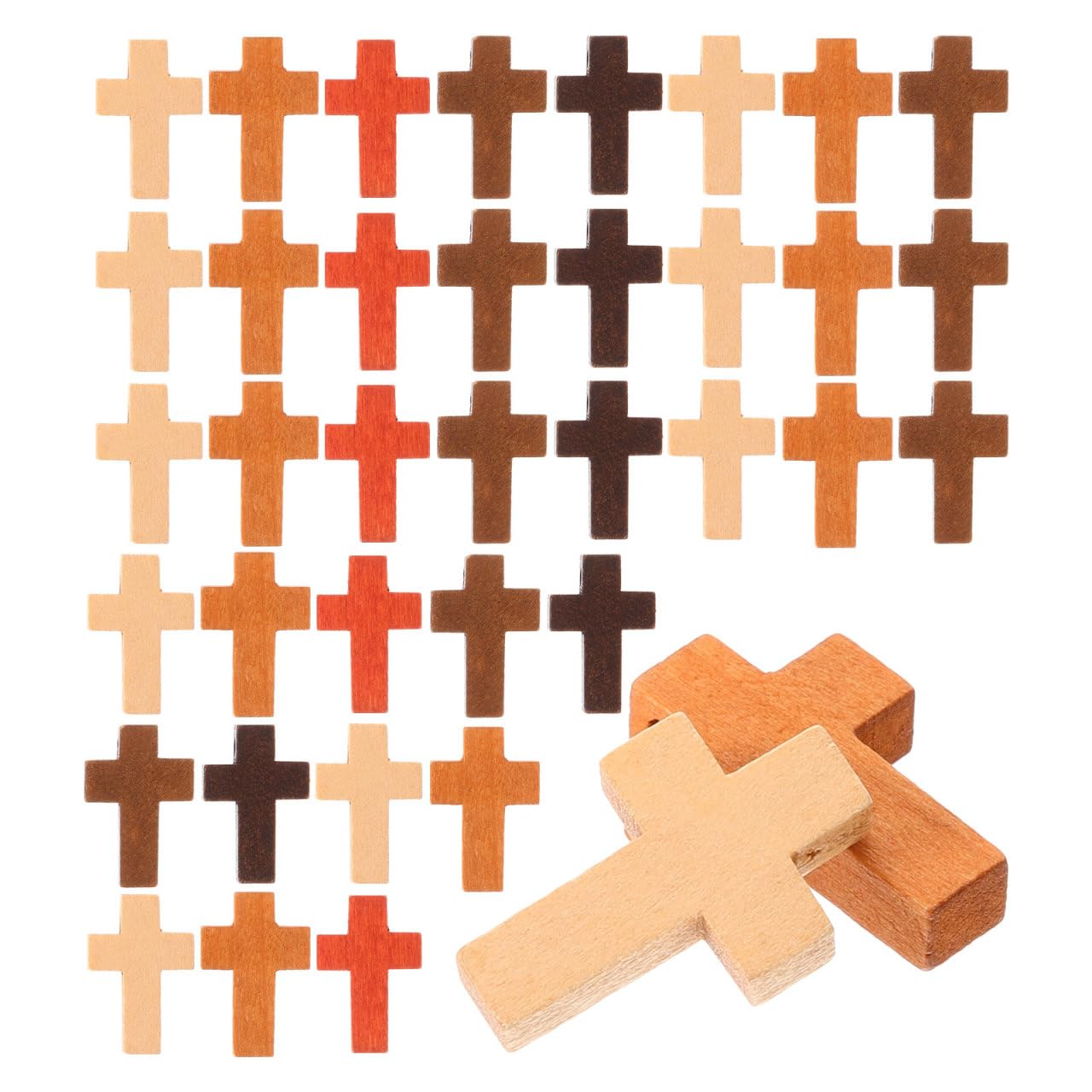 DIYEAH Mini Wooden Cross Charms for Jewelry Making Small Decorative Pendants for Necklaces Bracelets Earrings Cross Craft Accessories for Diy Projects