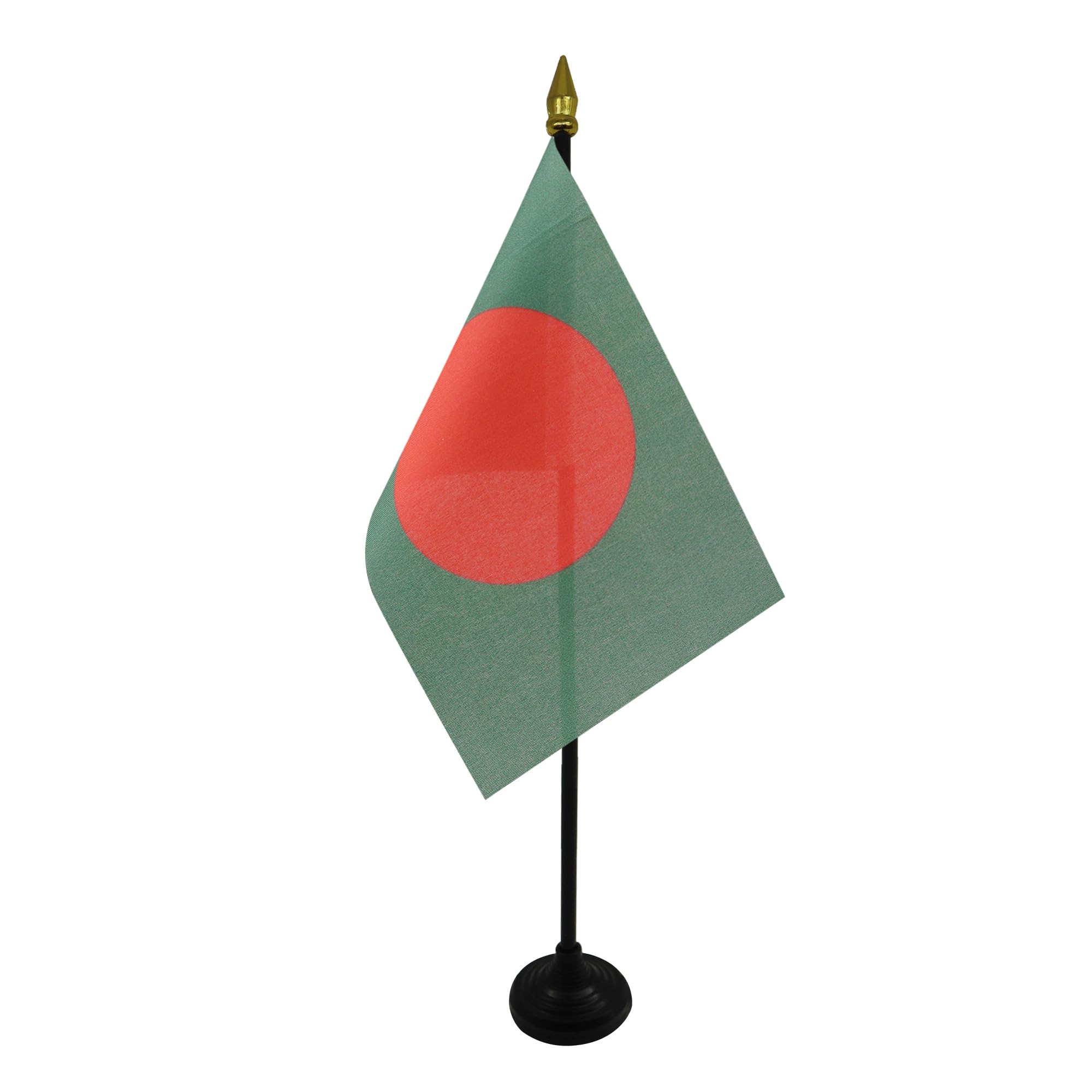 AZ FLAG - Bangladesh Table Flag 4'' x 6'' - Bangladeshi Mini Desk Flag 100% Polyester 15 x 10 cm - Office Mini Banner with 10'' Pole - Golden Spear