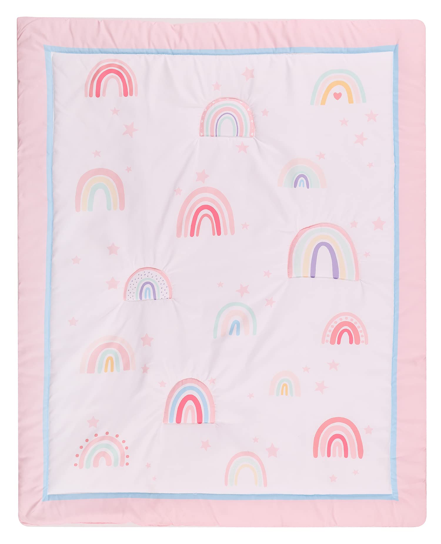 HMtideby Baby Toddler Blanket Quilt Cot Comforter Crib Baby Quilts for Boys and Girls Nursery Bed Throw Blanket 84x107cm-Pink Rainbow