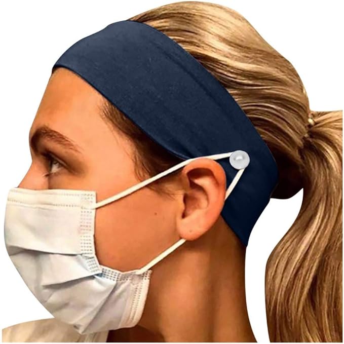 Headband, Button Headband FaceCover Holder Wearing a Cover Protect