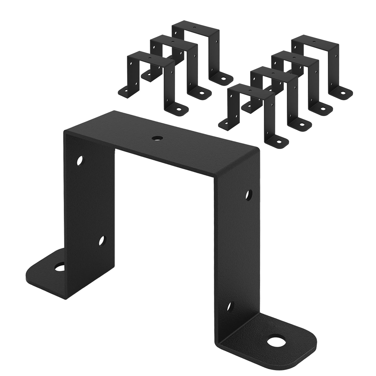 VANROUG 8 Pcs U Shaped Connector Bracket Fence Panel Security Brackets, Concrete Post Clips, Security Anchor for Fence Panels Suitable 89x89 mm Concrete or Wooden Posts