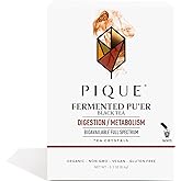 Pique Organic Fermented Black (Ripe) Pu'er Tea - Support Healthy Metabolism, Digestion - 28 Single Servings (1 Pack)