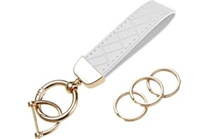 Poagoep Car Keys Keychain Leather Key Chain Holder for Men and Women Universal Car Keychain with Anti-Lost D-Ring