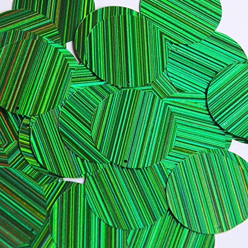 Sequin 30mm Round Green City Lights Reflective Couture loose Paillettes. Made in USA.
