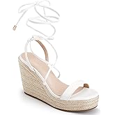 Women's Espadrille Wedges Lace Up Platform Ankle Cross Strap Slingback Summer Dress Sandals