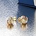 Gem Stone King 3 Tone White, Rose and Yellow 13mm Gold Plated Knot Earrings