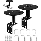 2Pcs Universal Strobe Light Mounting Bracket for Trucks Trailers | Beacon Light Mirror Bracket Mount with 4 U-Bolts, Corrosion-Resistant Warning Light Holder