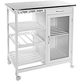 SoBuy® Luxus-Carrito de cocina con piso de acero, estantería de cocina