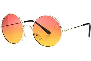 SA106 Kids Child Size Hippie Round Circle Lens Tie Dye Gradient Metal Sunglasses
