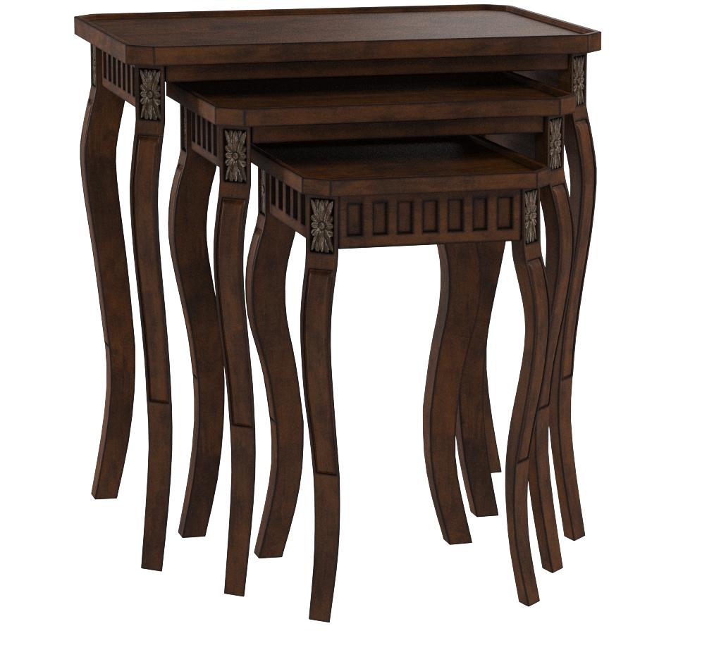 Tables Nesting Tables Brown Coaster 901076 3 Piece Curved Leg Nesting