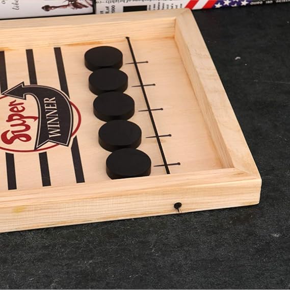 Amazon 速いスリングpuckゲーム スリングショットゲームおもちゃ テーブルホッケー党ゲーム 木表家族ゲーム 勝者ボードゲームおもちゃ ボードゲーム おもちゃ