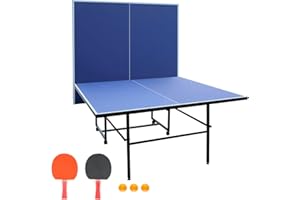 SculPong Ping Pong Table Foldable Table Tennis Table for Indoor Outdoor with Net, Table Tennis Paddles and Balls, 4.5FT/6FT/9FT Multi-Use Family Game Table for Kid Teenager Adult, Compact & Portable