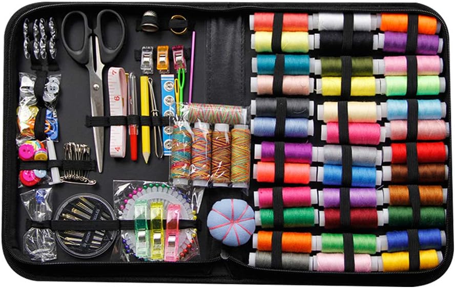 Sewing Kit, 200Pcs, Premium Sewing Supplies, Anti-Scratch Durable 600D Oxford Fabric Sewing Kits for Adults, Sewing Kits Set Suitable for Traveller, Emergency, Beginner, Kids, Home and DIY (200psc)