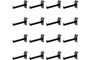 SINCHEEWAY 16 Pack Heavy Duty Tube Slatwall Shelf Brackets, Metal Tubular Slat Wall Brackets with Lip, Slatwall Accessories for Garage, Retail, and Home Storage (6 Inch)