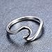 Rongxing 925 sterling silver Wave geometry chic ring,Professional for female friends ready to give their own gifts Size 8