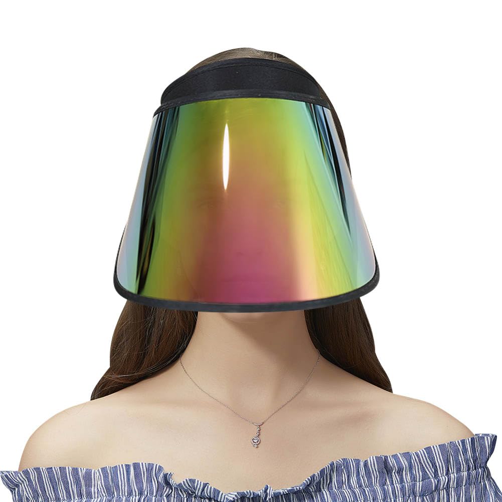 Photo 1 of Face_Shield Protector Sun Visor Hat UV Protection Summer Sun Cap Great for Oudtoor Hiking Camping Golf Tennis Cycling Rose-Gold Black