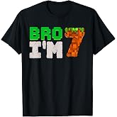 Birthday Boy 7th Birthday I'm 7 Year Old Gamer Pixel Number T-Shirt