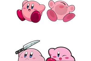 RAWAN FRESH Car Stickers - 4 Pcs Cute Kirby Vinyl Sticker, Peeking car Decals, Funny Stickers - Anime Stickers - Waterproof Bumper Stickers for Cars, Truck, Motorcycle, Wall, Window and Laptop.