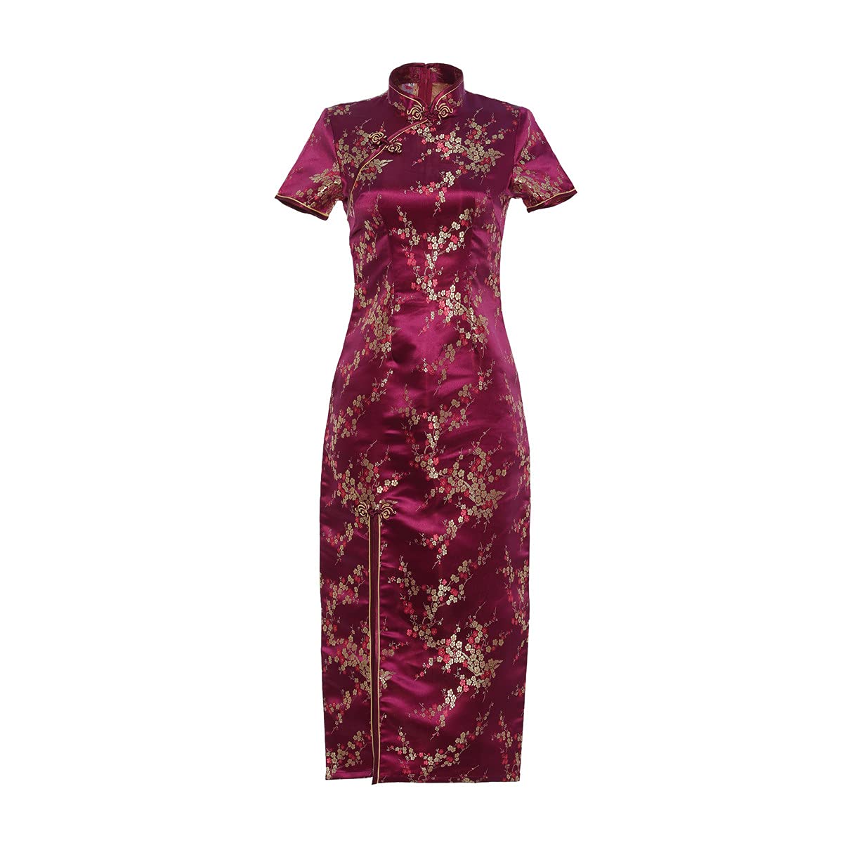 Shanghai Story Short Sleeve Long Qipao Brocade