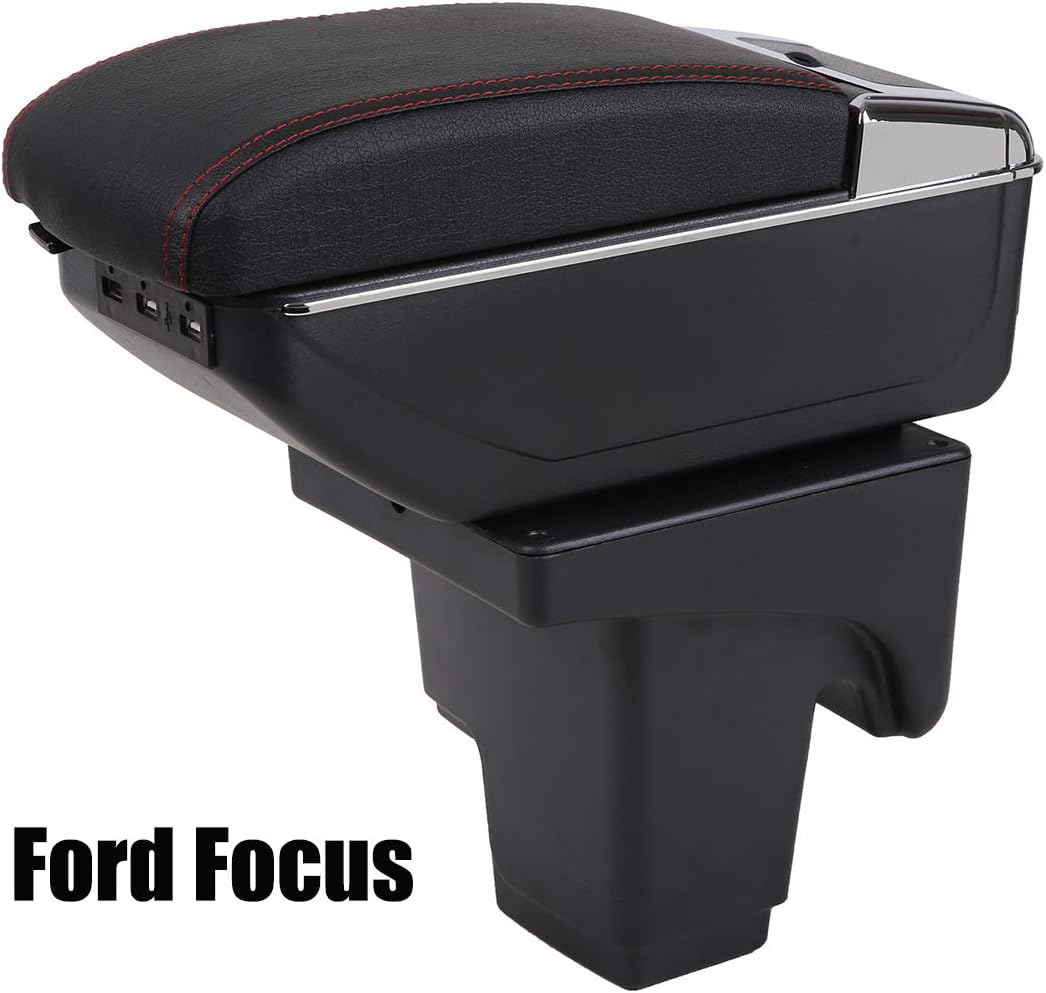 Armrest Console Center Storage Box with Base Cup Holder Ashtray for Focus 3 mk3 2011-2019