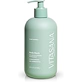 Vitasana Natural Body Wash for Sensitive Skin, 16 oz – Sea Buckthorn & Bergamot Scent, 98.9% Plant‑Derived, EWG Verified, Hypoallergenic, Paraben‑Free, Sulfate‑Free, Cruelty‑Free