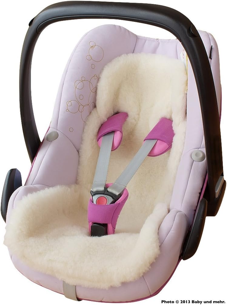 ByBUM – Lambskin baby seat comforter, car seat liner, universal for infant and child car seats, eg; Maxi-Cosi, Roemer, for baby cots/beds, pushchairs/strollers or buggies; 100% MERINO WOOL