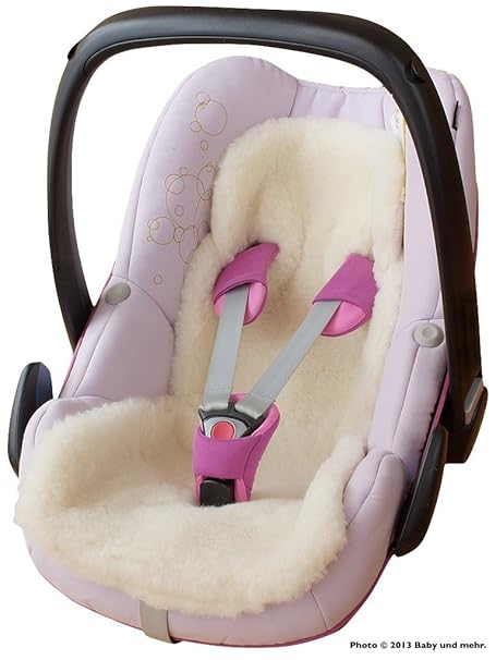 ByBoom - Baby Lammwoll-Auflage, Universal für Babyschale, Autokindersitz, z.B. für Maxi-Cosi, Römer, für Babybett, Kinderwage