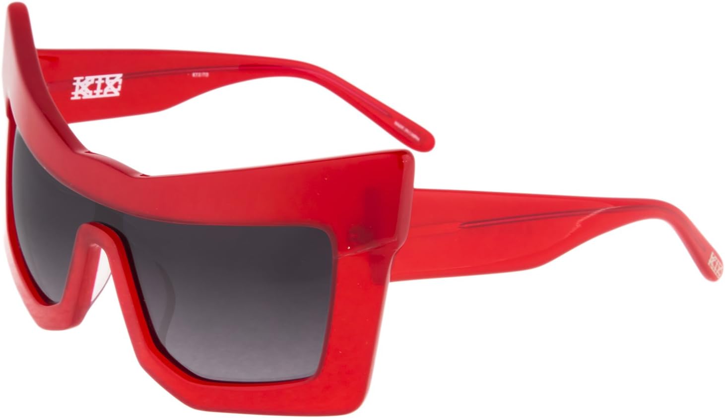 LINDA FARROW KTZ Cat Eye Mask Chunky Translucent Red Polarized KTZ7 Sunglasses