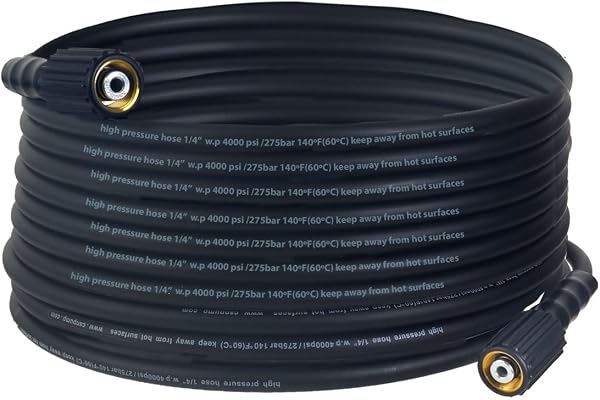Canpump 1/4-in Cold Water Black Hose, 4000 psi, M22 Connector, 30 ft