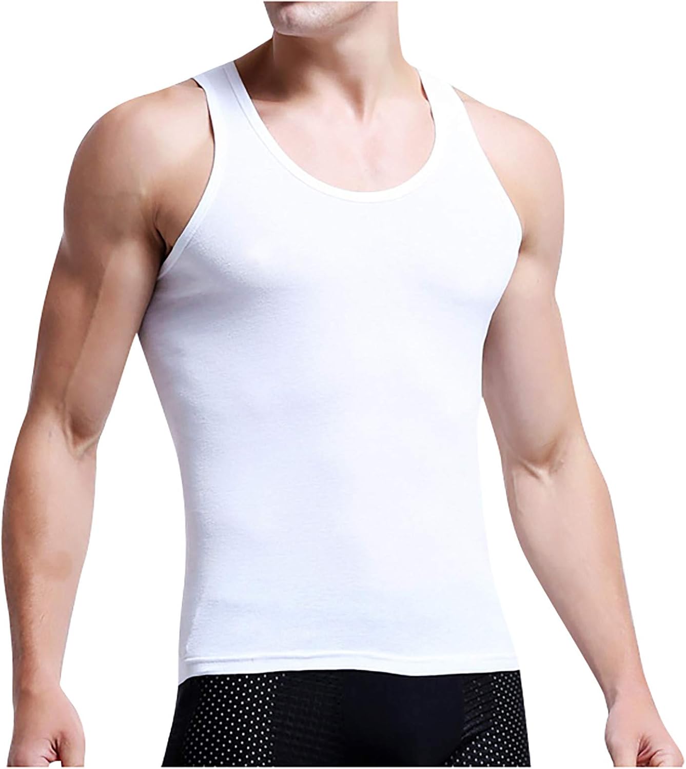 Xmiral Sleeveless polyester underwear for men, plain Tshirts with
