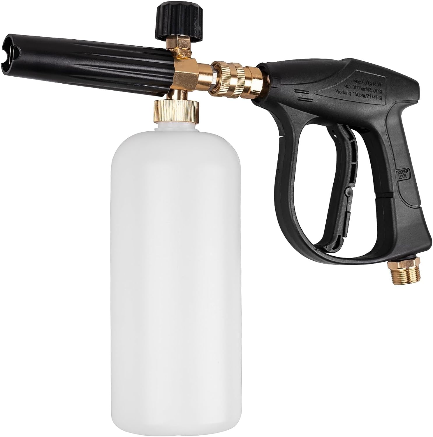 YUET 1/4" Quick Release Snow Foam Lance Foam Gun - 1L Adjustable Nozzle Foam Cannon Bottle Soap Dispenser Sprayer for Pressure Washer Jet Wash Gun, Perfect for Car Wash and Courtyard Cleaning