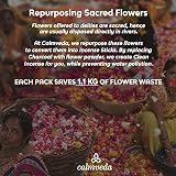 Calmveda Indian Sandalwood Incense Sticks 80 Charcoal Free Flowers Upcycled view 6