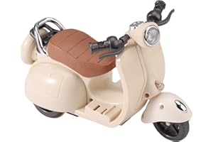 BTFO Mini Scooter Toy, Interactive Model Doll Car Accessories with Music and Light Toy Vehicle for Dolls Motorcycle Rotating Desktop Decoration Ornament