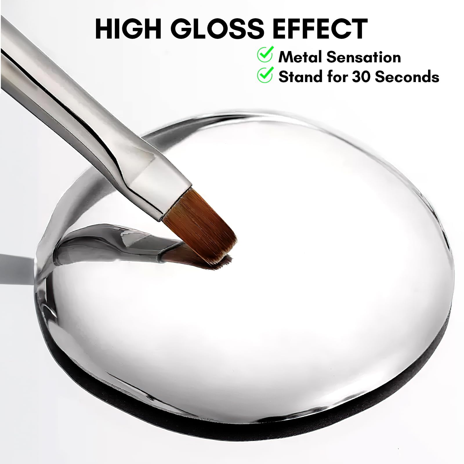 Makartt Chrome Gel Nail Polish Set: Metallic Gel Nail Polish, Silver and Gold 3D Metal Painting Gel for Nail Art Soak off UV/LED Glossy Mirror Effect Nail Glue Gel for Home Salon DIY Manicure（2pcs） - Image 4