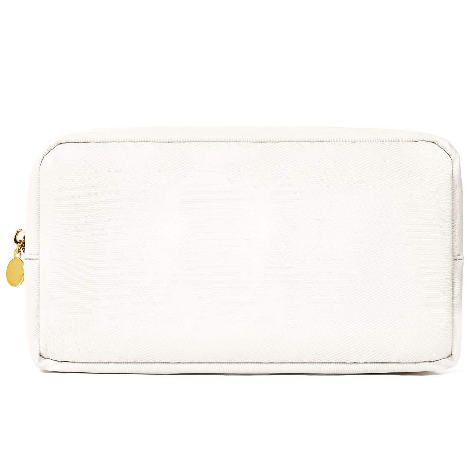 Photo 1 of SOIDRAM Makeup Bag Travel Pouch, Beige Toiletry Organizer Nylon Cosmetic Preppy Zipper Pouches Brides Bag