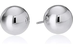 Amazon Essentials Plated Sterling Silver Polished Ball Stud Earrings