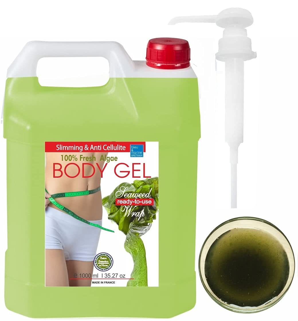 bleu & marine Bretania - 1000ml Gel Seaweed Body Wrap | Skin Rejuvenation & Detoxification | Acne, Psoriasis & Eczema Relief | Slimming, Shaping, Tightening & Toning, 1000 ml