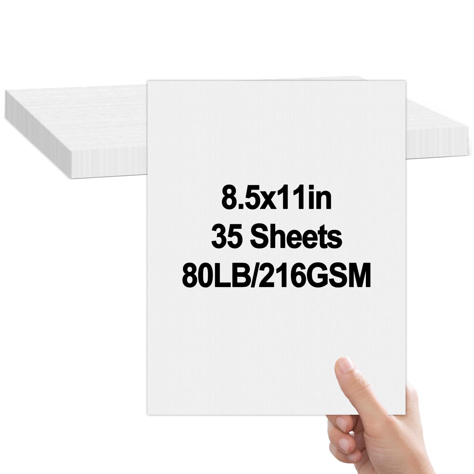 Photo 1 of party greeting 35 Sheets Linen Cardstock Paper 8.5 x 11 Linen Textured Cardstock White Invitation Card Stock Heavy Weight 80lb Cover Invitation Linen Paper for Printers Arts and Craft Scrapbook