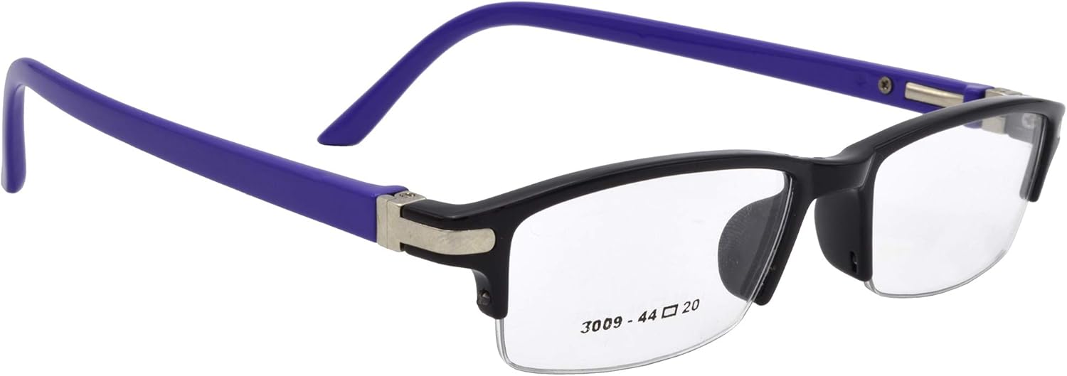 Hrinkar Half Rim Rectangle Black Blue Trendy Designer Stylish Eyewear