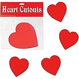 Beistle Printed Heart Cutouts, 4”, Red, 10 Piece Pack