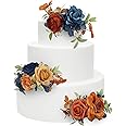 White & Beige Dried Flowers Cake Topper Flowers Set - Rinlong Flower