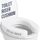 Vive Toilet Seat Riser Cushion for Seniors - Fits All Toilet Seats | Raised Toilet Seat with High-Density Foam for Elongated &amp; Standard - Cushioned &amp; Padded - Elevated Medical Handicap Lifter