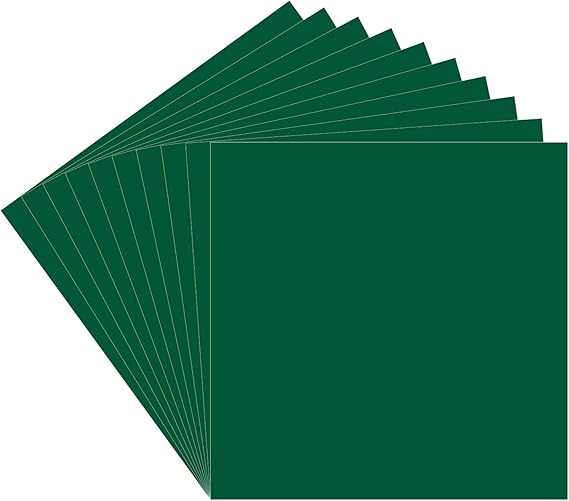 Matte Dark Green Vinyl Sheets (10 Pack), Compatible with