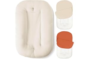 Lounger Pillow for 0-24 Pillow Lounger 0-12 Months, Floor Seats & Loungers, Soft Cotton Breathable (Beige)