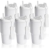 PYD Life 6 Pack Sublimation Tumblers 20 OZ White Blanks with Lid and Plastic Straw Portable String,Stainless Steel Coffee Cups for Tumbler Heat Press Sublimation Oven Printing
